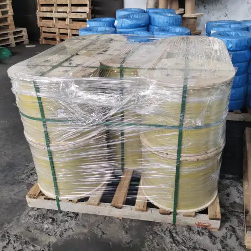 Wooden spool Packaging of steel wire rope