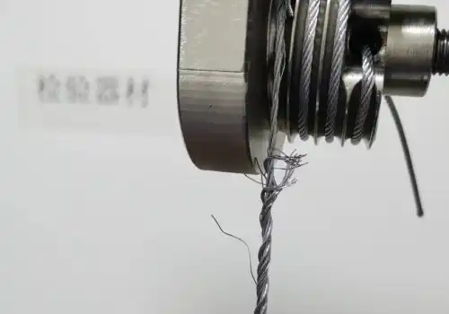 wire rope minmum breaking strength test result